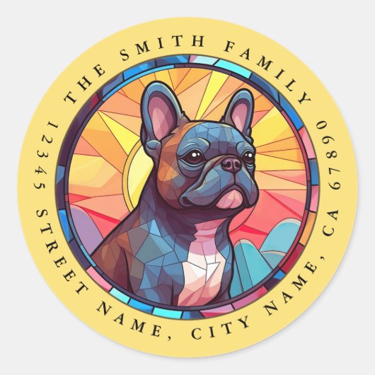 Franse Bulldog ronde Stickers (Voorkant)