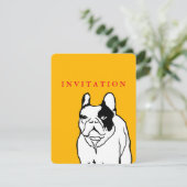 Franse Bulldog rood Uitnodiging (Staand voorkant)