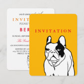 Franse Bulldog rood Uitnodiging (Voorkant / Achterkant)