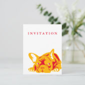 Franse Bulldog rood Uitnodiging (Staand voorkant)