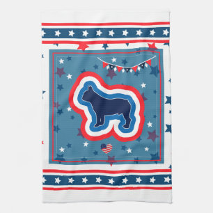 Franse Bulldog Rood Wit En Blauw 4 juli Theedoek