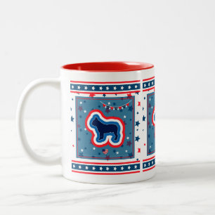 Franse Bulldog Rood Wit En Blauw 4 Juli Tweekleurige Koffiemok