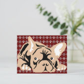 Franse Bulldog roos Briefkaart (Staand voorkant)
