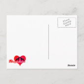 Franse Bulldog roos Briefkaart (Achterkant)
