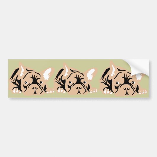 Franse Bulldog roos Bumpersticker (Voorkant)