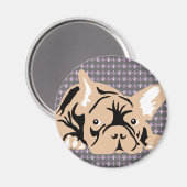 Franse Bulldog roos Magneet (Voorkant / Achterkant)
