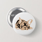 Franse Bulldog roos Ronde Button 5,7 Cm (Voorkant /achterkant)