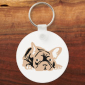 Franse Bulldog roos Sleutelhanger (Voorkant)