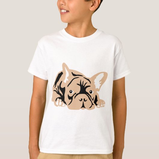 Franse Bulldog roos T-shirt (Voorkant)