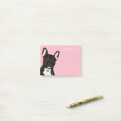Franse Bulldog | Roze kalfssteen Post-it® Notes (Op bureau)