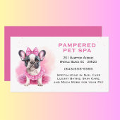 Franse Bulldog Roze Pet Groomer Spa Visitekaartje