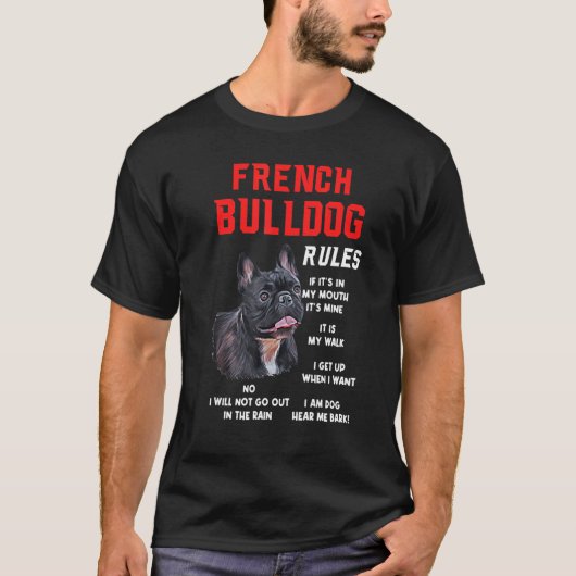 Franse Bulldog Rules Fun Dog Owner Pet I M Dog Fu T-shirt (Voorkant)