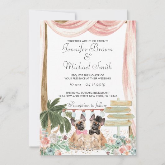 Franse Bulldog rustieke boho Kaart (Voorkant)