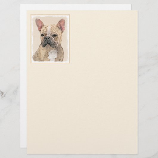Franse Bulldog (Sable) schilderen - Cute Original  (Voorkant / Achterkant)