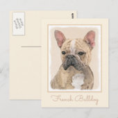 Franse Bulldog (Sable) schilderen - Cute Original  Briefkaart (Voorkant / Achterkant)