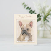 Franse Bulldog (Sable) schilderen - Cute Original  Briefkaart (Staand voorkant)