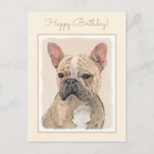 Franse Bulldog (Sable) schilderen - Cute Original  Briefkaart