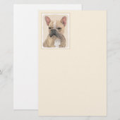 Franse Bulldog (Sable) schilderen - Cute Original Briefpapier (Voorkant / Achterkant)
