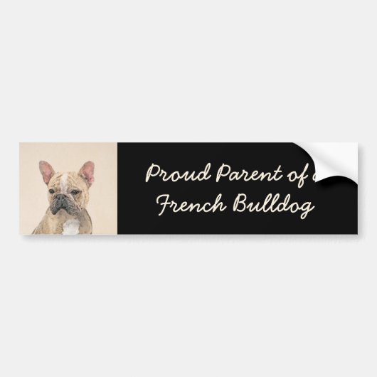Franse Bulldog (Sable) schilderen - Cute Original  Bumpersticker (Voorkant)
