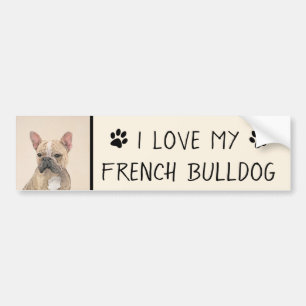 Franse Bulldog (Sable) schilderen - Cute Original Bumpersticker