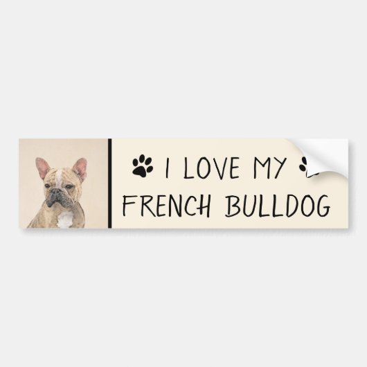 Franse Bulldog (Sable) schilderen - Cute Original  Bumpersticker (Voorkant)
