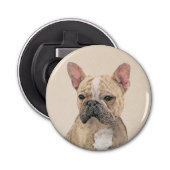 Franse Bulldog (Sable) schilderen - Cute Original Button Flesopener (Voorkant)