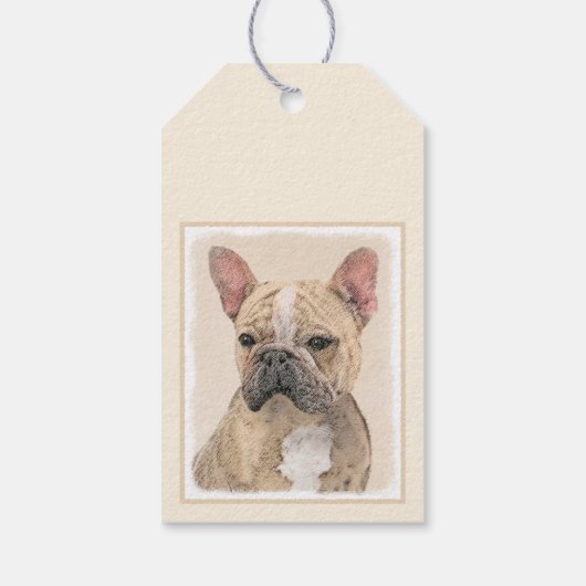 Franse Bulldog (Sable) schilderen - Cute Original  Cadeaulabel (Achterkant)