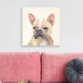 Franse Bulldog (Sable) schilderen - Cute Original Canvas Afdruk (Insitu (Woonkamer))