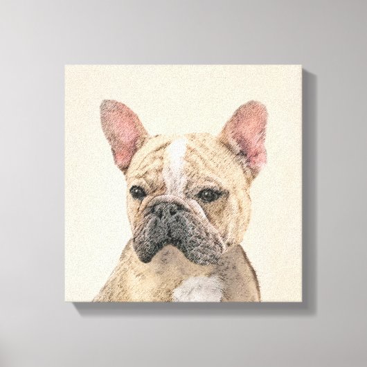 Franse Bulldog (Sable) schilderen - Cute Original Canvas Afdruk (Voorkant)