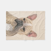 Franse Bulldog (Sable) schilderen - Cute Original  Fleece Deken (Voorkant (Horizontaal))