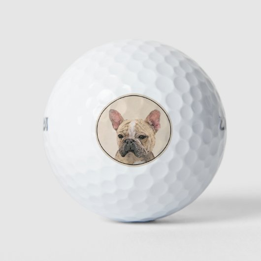 Franse Bulldog (Sable) schilderen - Cute Original  Golfballen (Voorkant)