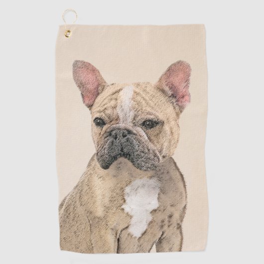 Franse Bulldog (Sable) schilderen - Cute Original  Golfhanddoek (Voorkant)