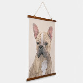 Franse Bulldog (Sable) schilderen - Cute Original  Hangend Wandkleed (Gebogen)
