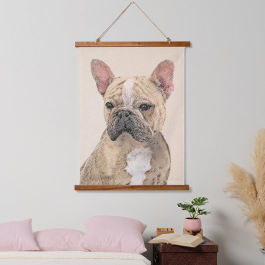 Franse Bulldog (Sable) schilderen - Cute Original  Hangend Wandkleed (Slaapkamer)