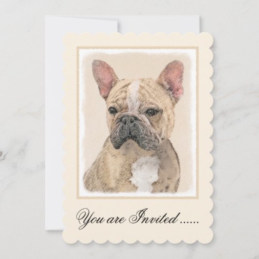 Franse Bulldog (Sable) schilderen - Cute Original  Kaart (Voorkant)