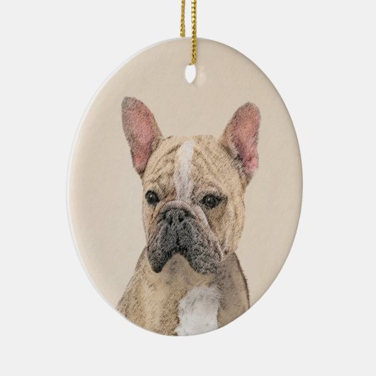 Franse Bulldog (Sable) schilderen - Cute Original Keramisch Ornament (Rechts)