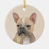 Franse Bulldog (Sable) schilderen - Cute Original  Keramisch Ornament (Voorkant)
