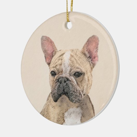 Franse Bulldog (Sable) schilderen - Cute Original  Keramisch Ornament (Links)