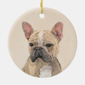 Franse Bulldog (Sable) schilderen - Cute Original  Keramisch Ornament (Achterkant)