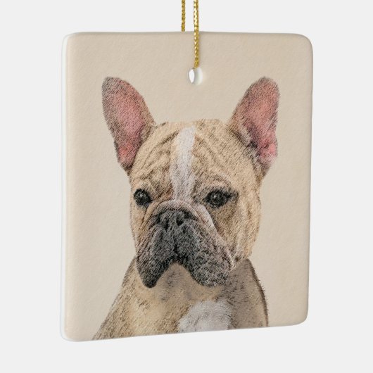 Franse Bulldog (Sable) schilderen - Cute Original Keramisch Ornament (Rechts)