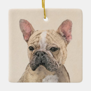 Franse Bulldog (Sable) schilderen - Cute Original  Keramisch Ornament
