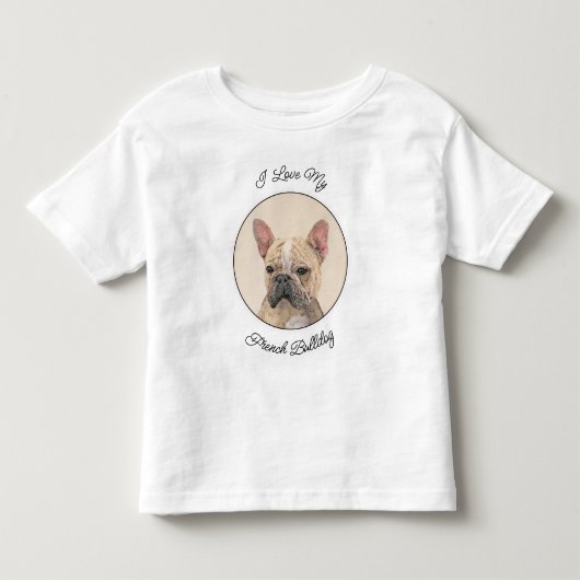 Franse Bulldog (Sable) schilderen - Cute Original Kinder Shirts (Voorkant)
