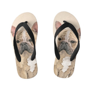 Franse Bulldog (Sable) schilderen - Cute Original  Kinder Teenslippers