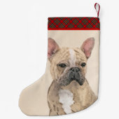 Franse Bulldog (Sable) schilderen - Cute Original  Kleine Kerstsok (Achterkant)