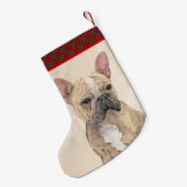Franse Bulldog (Sable) schilderen - Cute Original  Kleine Kerstsok (Achterkant (Hangend))