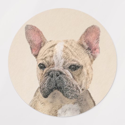Franse Bulldog (Sable) schilderen - Cute Original  Labels (Design 2)