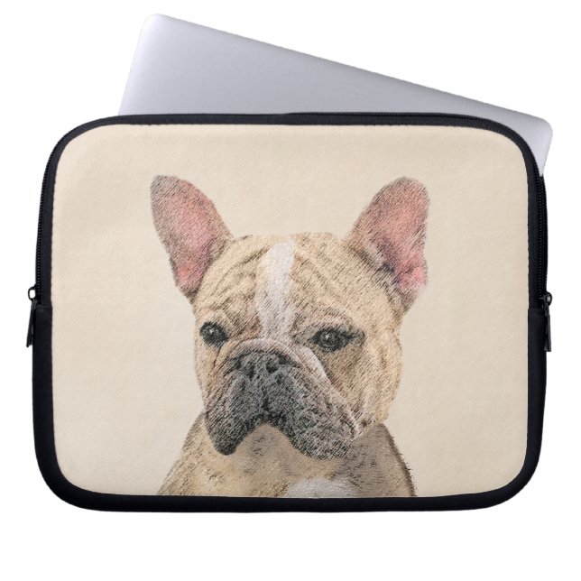 Franse Bulldog (Sable) schilderen - Cute Original  Laptop Sleeve (Voorkant)