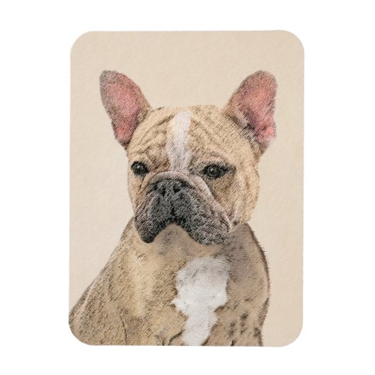 Franse Bulldog (Sable) schilderen - Cute Original  Magneet (Verticaal)
