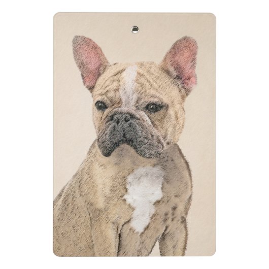 Franse Bulldog (Sable) schilderen - Cute Original Mini Klembord (Achterkant)