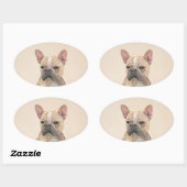 Franse Bulldog (Sable) schilderen - Cute Original Ovale Sticker (Vel)